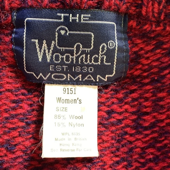 Woolrich Red& Blue Speckled Wool Blend Sweater Size Medium Soft - Picture 8 of 9